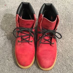 red and black timberlands